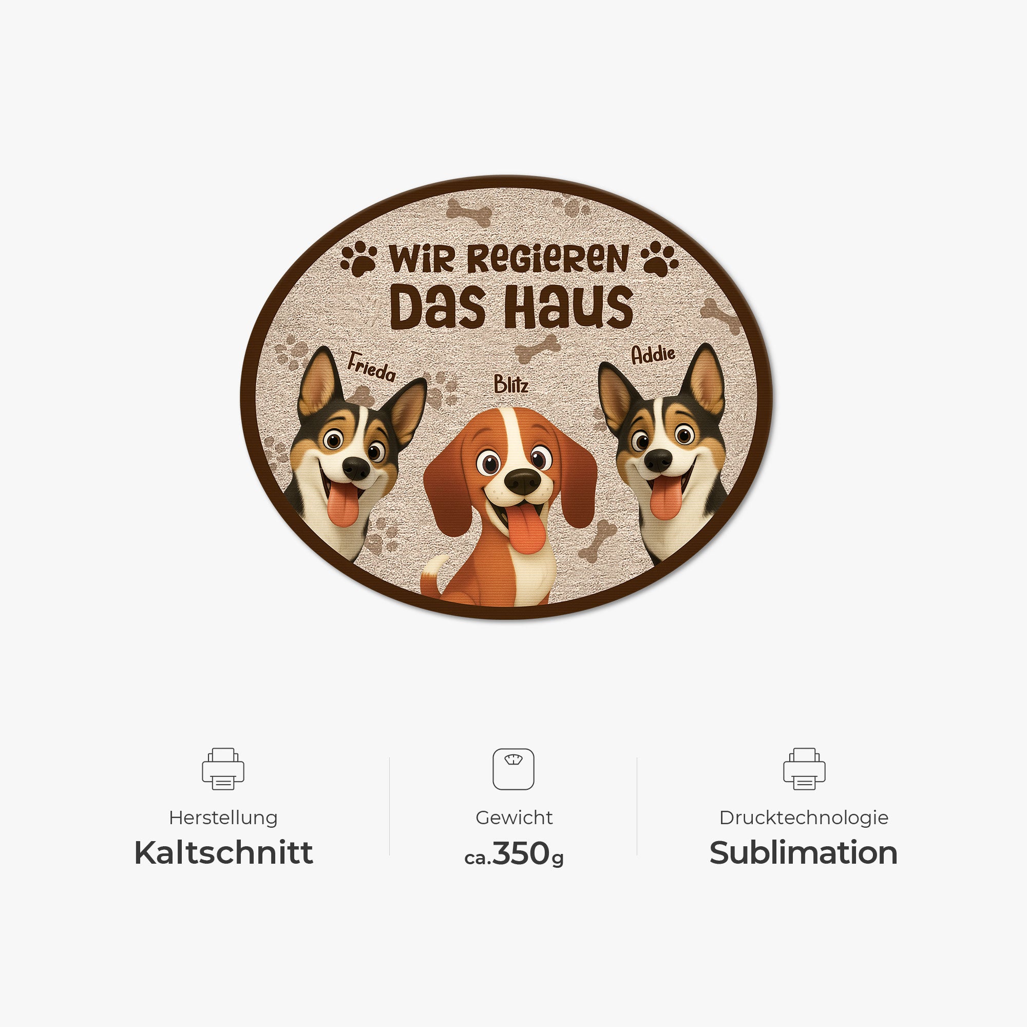 8626AGE4 ich regiere das haus personalisiertes hunde geschenk  fussmatte unregelmassige form auto 8626ad8yrc
