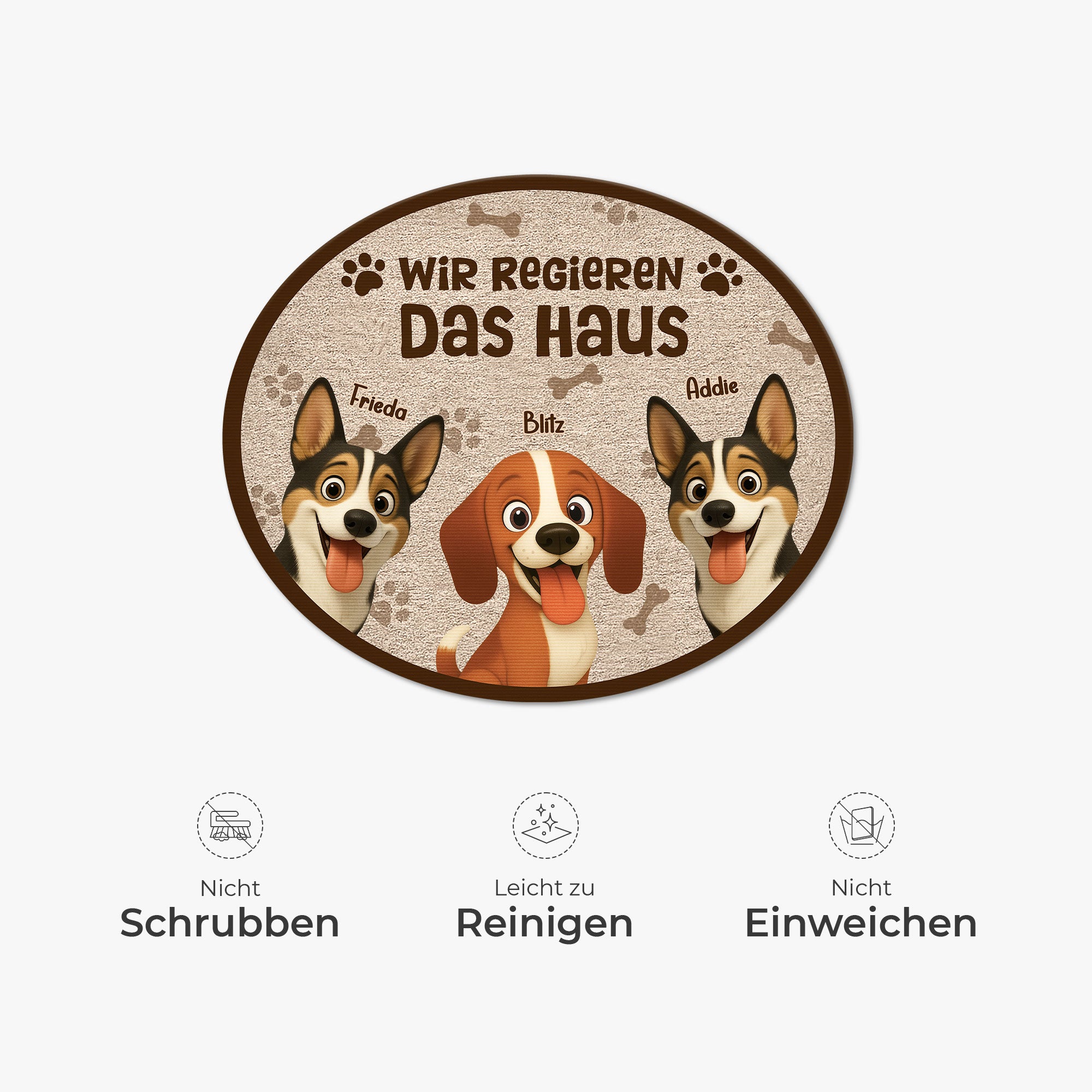 8626AGE5 ich regiere das haus personalisiertes hunde geschenk  fussmatte unregelmassige form auto 8626ad8yrc