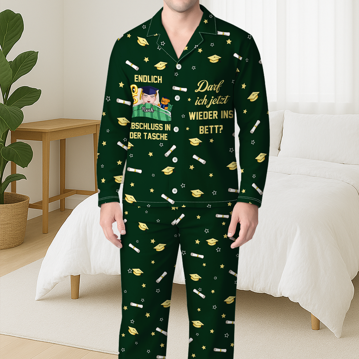 8636VGE3 abschluss in der tasche darf ich jetzt wieder ins bett personalisierte geschenke abschluss  schlafanzug frauen manner 8636v6kma
