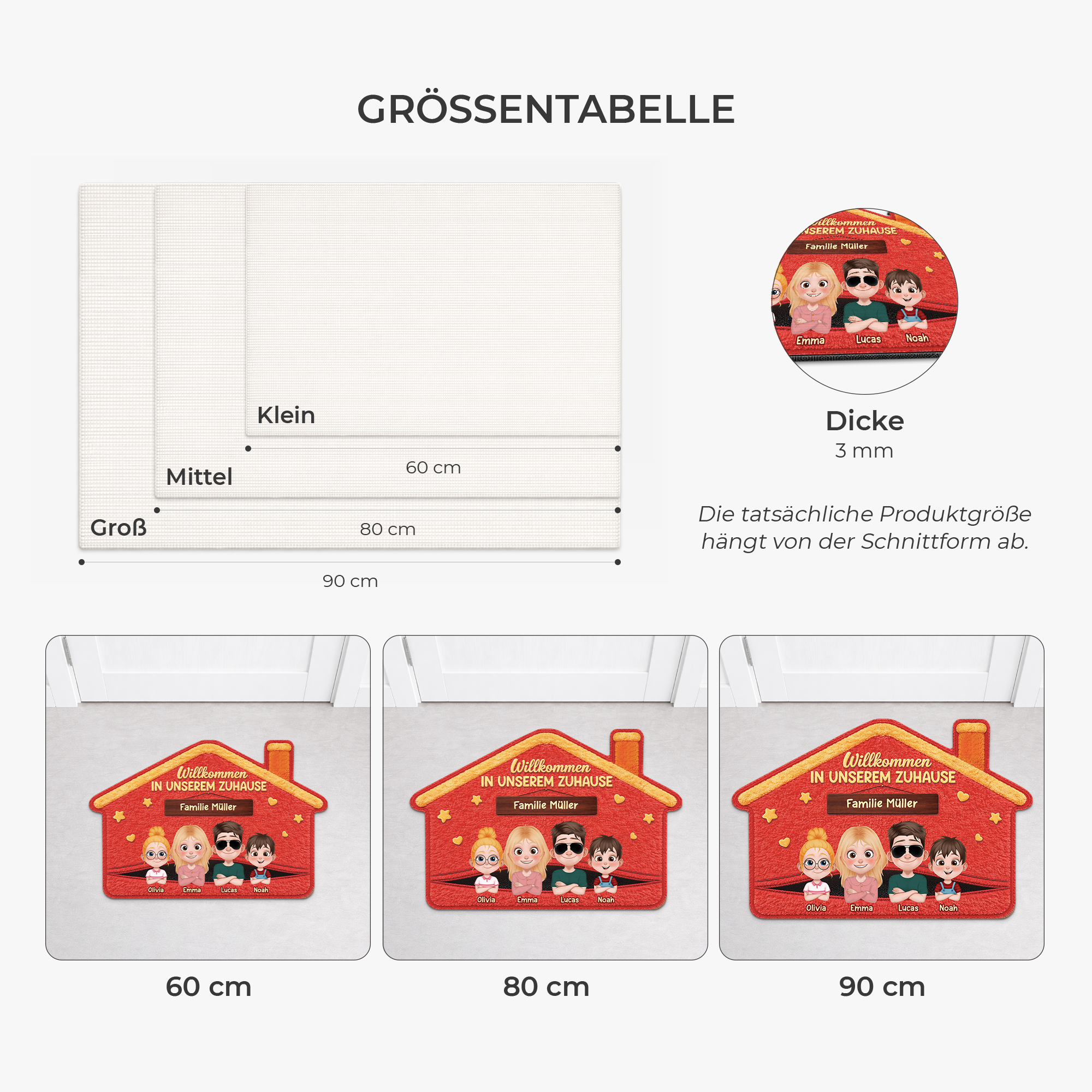 8654AGE3 willkommen in unserem zuhause personalisiertes geschenk  fussmatte mama papa unregelmassige form 8654adskzi