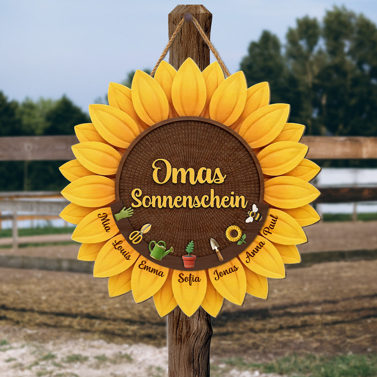 8673QGE2 mamas sonnenschein personalisiertes geschenk  holzschild mama oma sonnenblumen 8673qclta