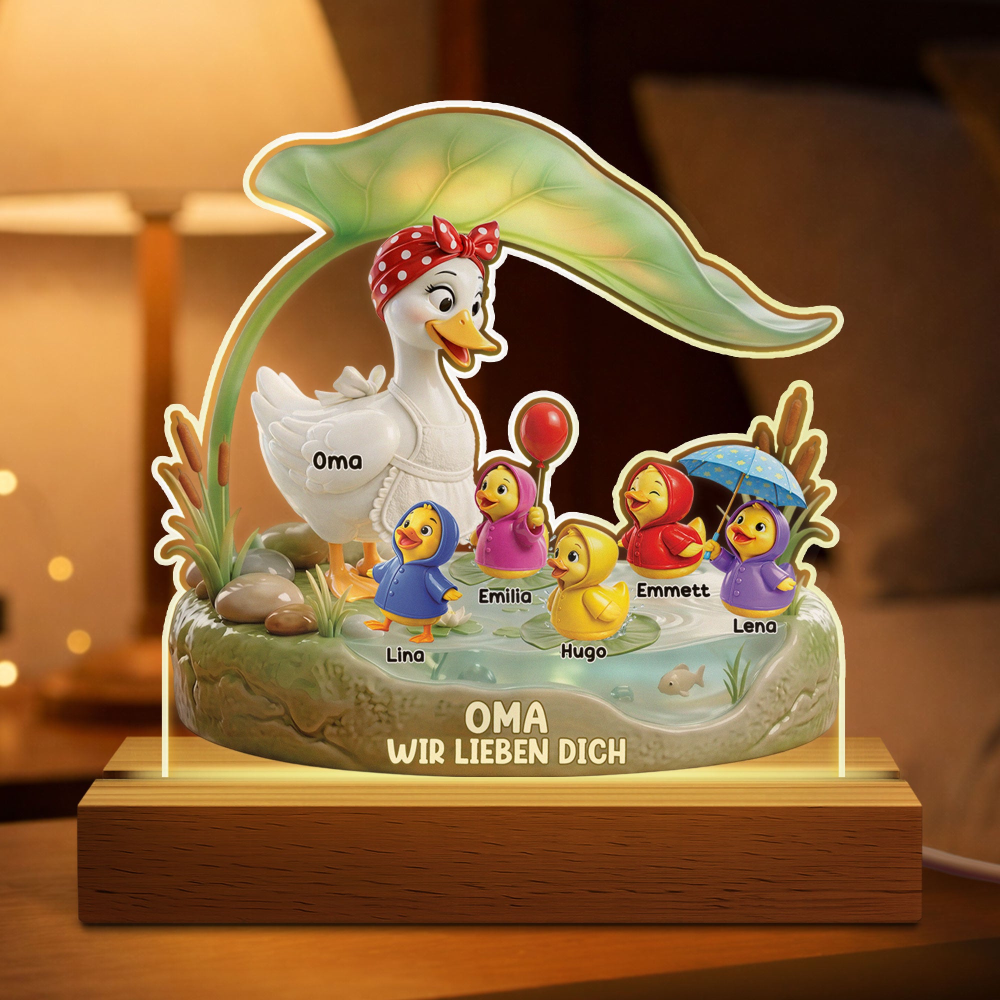 8675LGE2 3d optik mama ich liebe dich personalisiertes geschenk  nachtlicht_ mama oma ente 8675lcyra