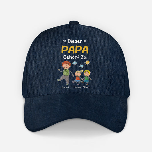 8693JGE2 dieser opa gehort zu personalisiertes geschenk  kappe opa papa strichmannchen 8693jsp5b