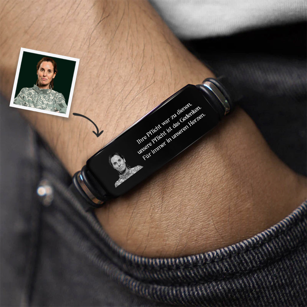 8695JGE1 ihre pflicht war zu dienen unsere pflicht ist das gedenken personalisierte trauergeschenke  armband mit foto_ 8695jtv5b_2