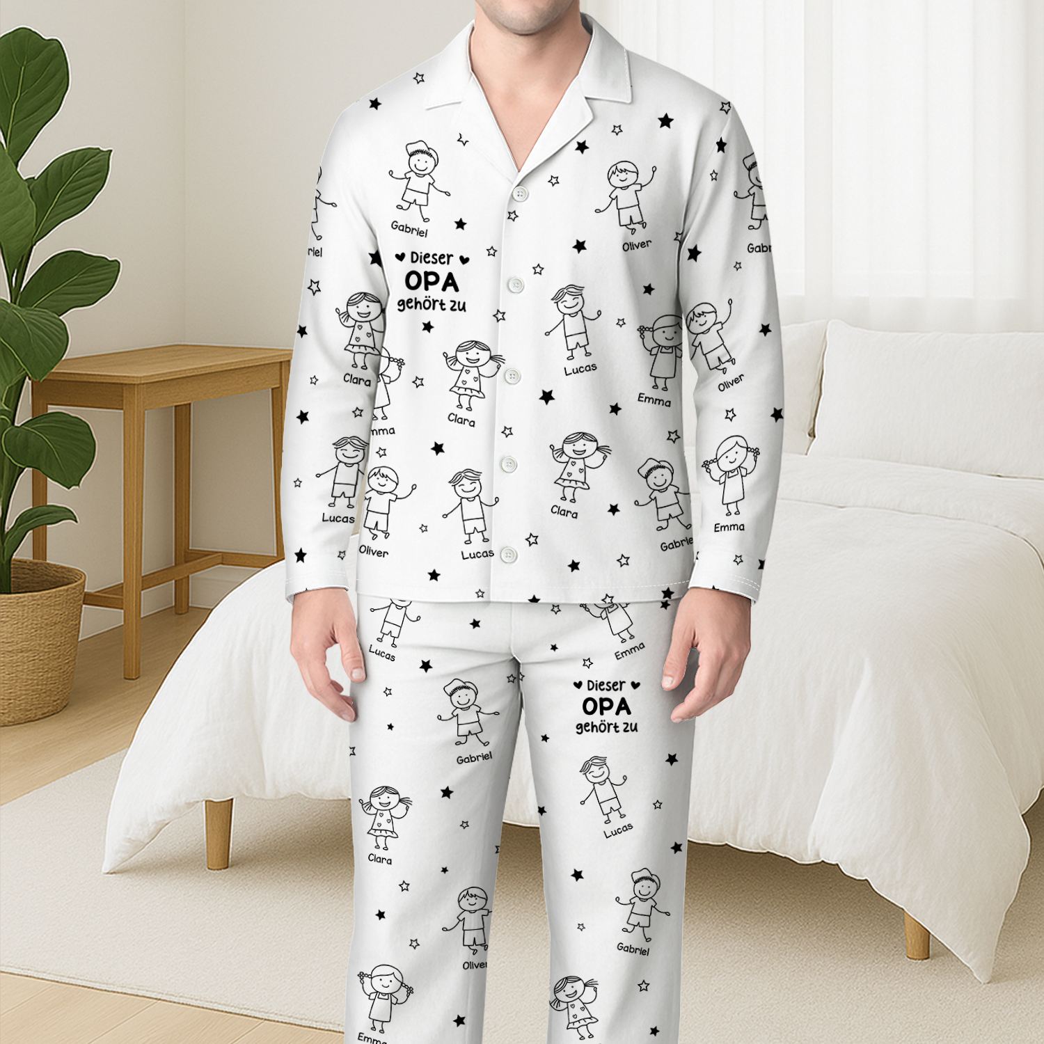 8739VGE3 diese oma gehort zu personalisiertes geschenk  schlafanzug oma opa stickmen 8739v8kma