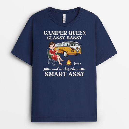 8745AGE2 camper queen personalisierte geschenke fur frauen  t shirts 8745a8fca