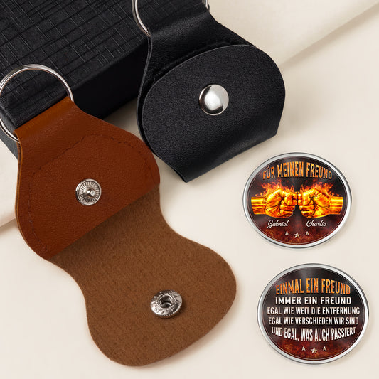 8782AGE2 einmal bruder immer bruder personalisiertes geschenk  pocket hug schlusselanhanger freunde feuer 8782aj6pmb