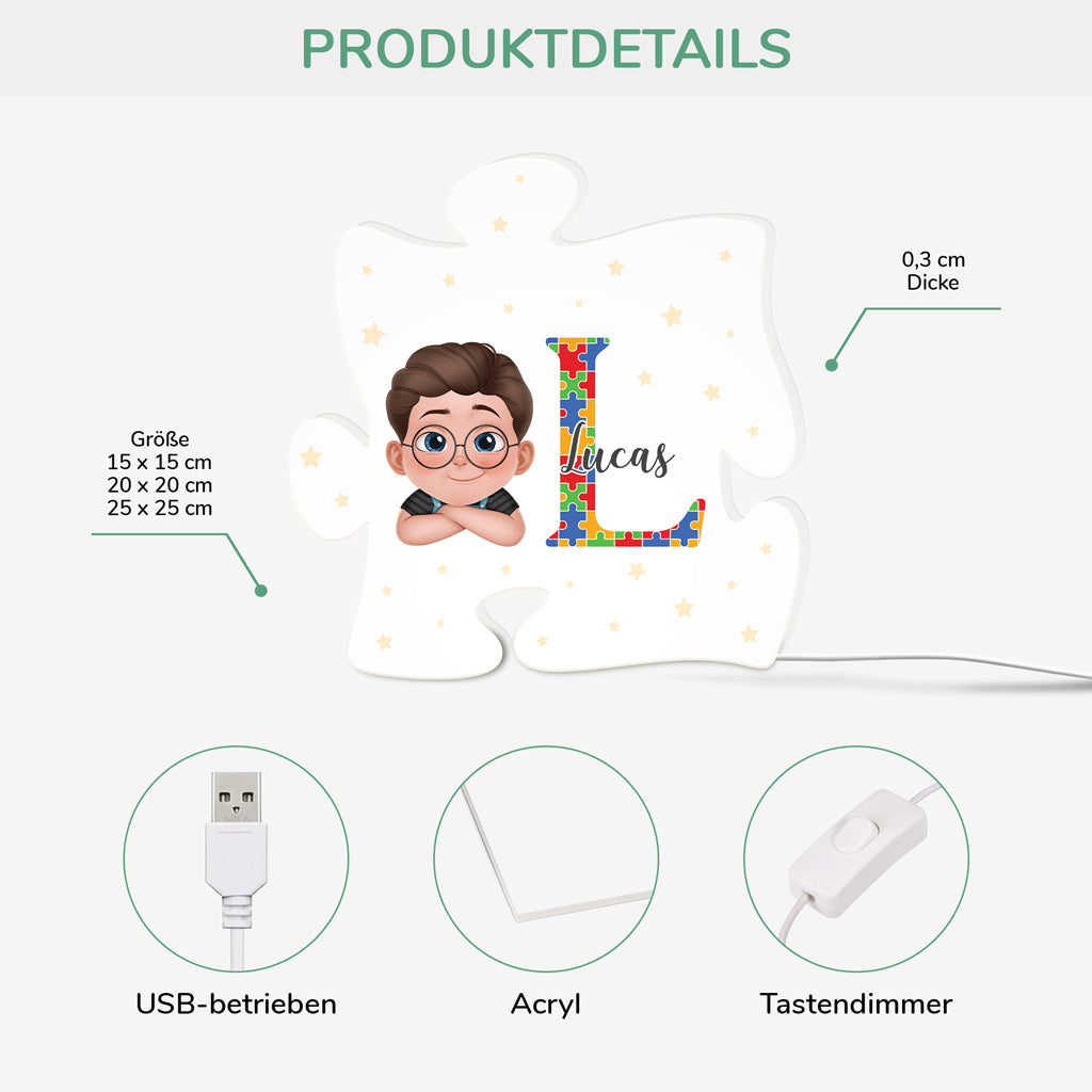 8848LGE2 3d druck effekt anfangsbuchstabe personalisiertes geschenk  lightbox tochter sohn autismus puzzleteil 8848lndck_cf245d64 f708 4023 a055 2807ac7da507