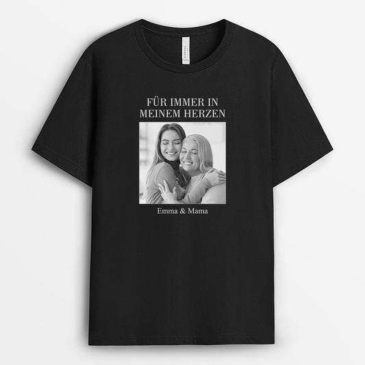 8862AGE1 fur immer in meinem herzen personalisierte trauergeschenke  t shirt mit bild_ 8862a6dag