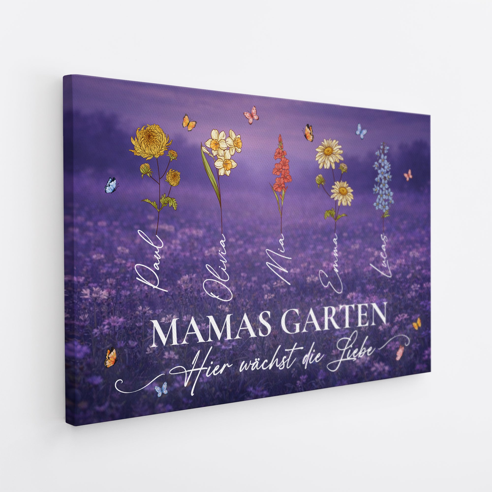 8885CGE2 omas garten hier wachst liebe personalisiertes geschenk garten  leinwand fur oma mama 8885csyoa