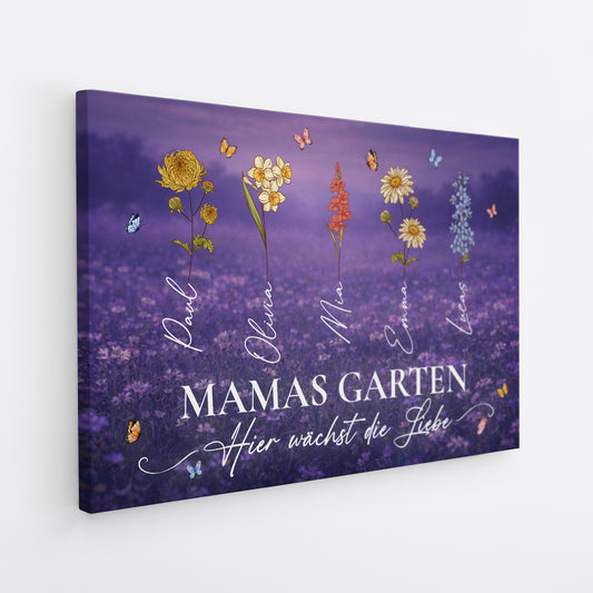 8885CGE2 omas garten hier wachst liebe personalisiertes geschenk garten  leinwand fur oma mama 8885csyoa