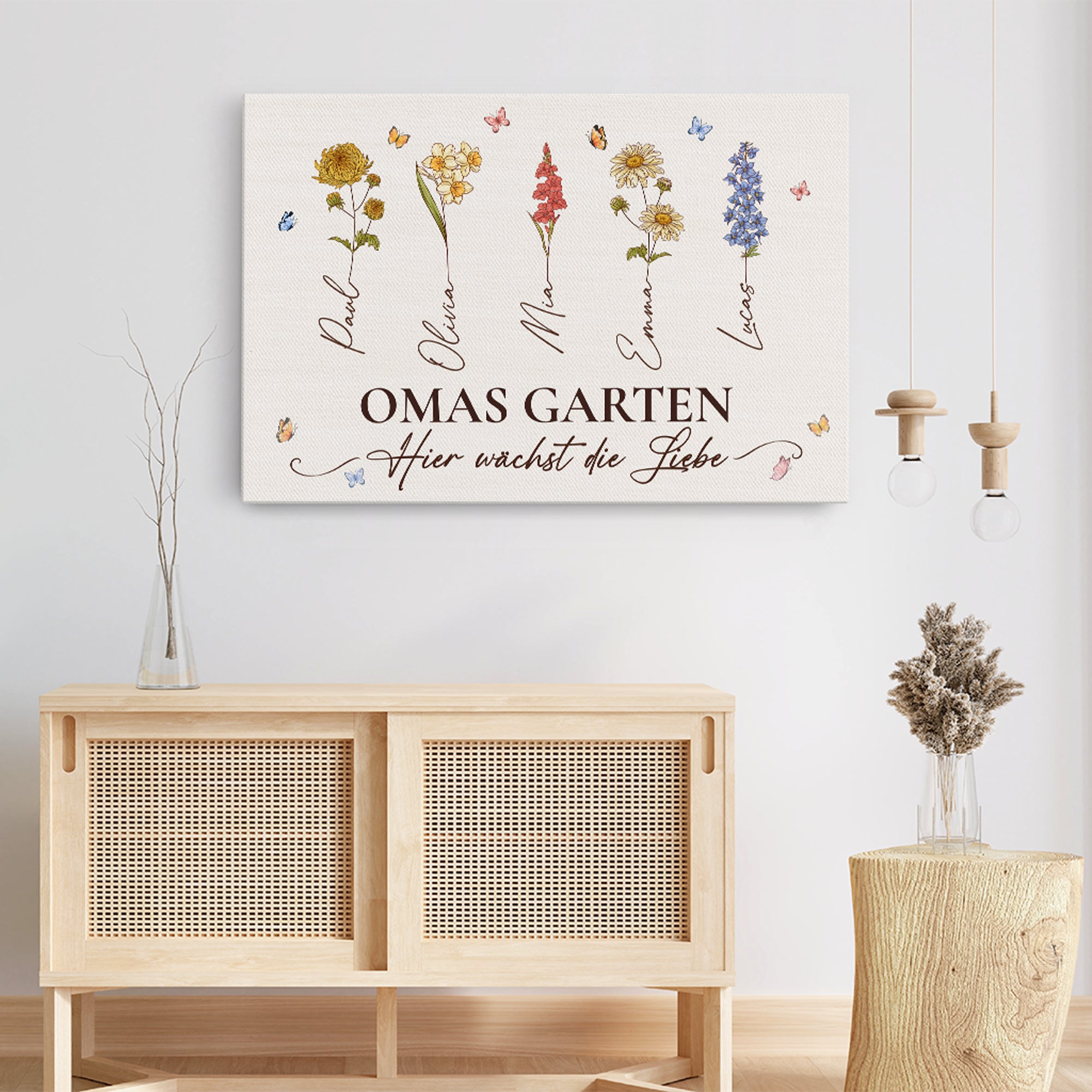 8885CGE3 omas garten hier wachst liebe personalisiertes geschenk garten  leinwand fur oma mama 8885csyoa