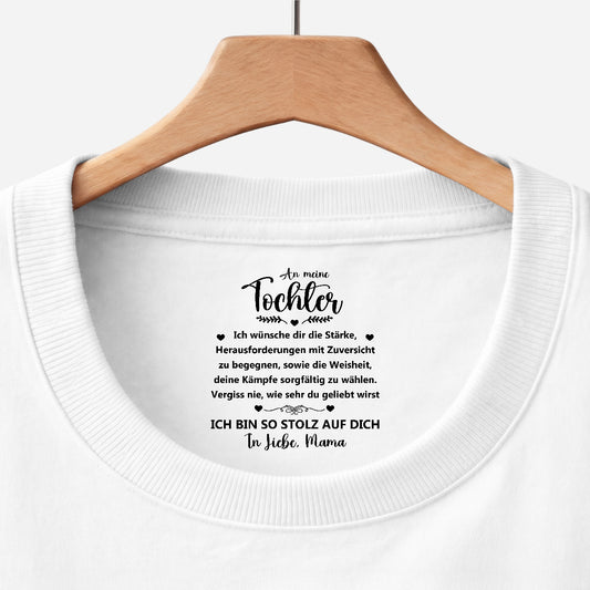 8936AGE1 vergiss nie wie sehr du geliebt wirst personalisiertes geschenk  weisses t shirt nackenlabel drucken sohn tochter manner frauen 8936aasqba