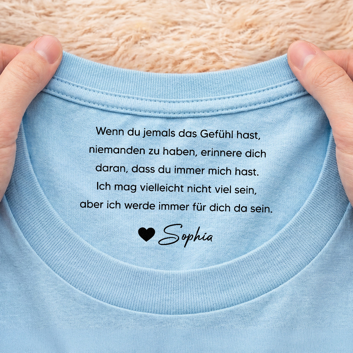 8942AGe2 ich werde immer fur dich da sein weisses t shirt personalisiert nackenlabel drucken sohn tochter manner frauen 8942aa8lma