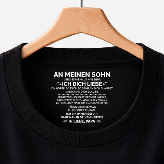 8948AGE1 bleib stark sei selbstbewusst und gib einfach dein bestes personalisiertes geschenk  schwarzes t shirt nackenlabel drucken sohn tochter m_nner frauen 8948aa6vca