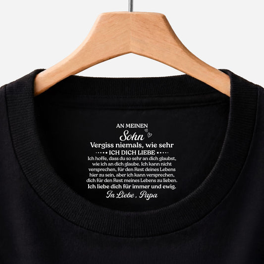 8952AGE1 ich hoffe dass du so sehr an dich glaubst personalisiertes geschenk  schwarzes t shirt nackenlabel drucken sohn tochter manner frauen 8952aa6ela