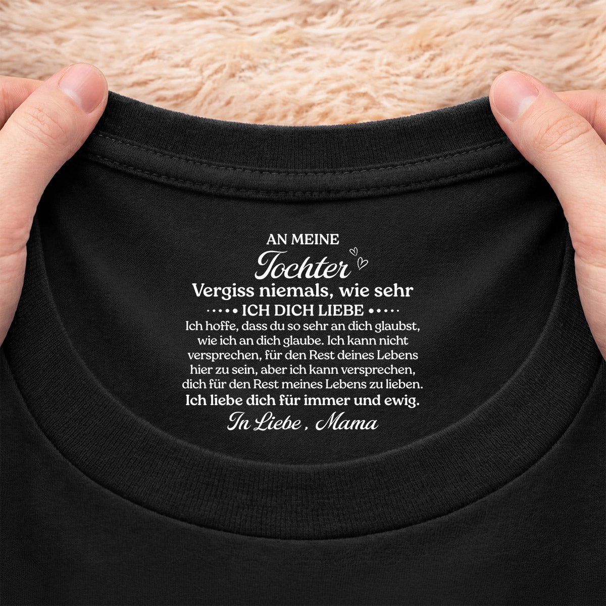 8952AGE2 ich hoffe dass du so sehr an dich glaubst personalisiertes geschenk  schwarzes t shirt nackenlabel drucken sohn tochter manner frauen 8952aa6ela