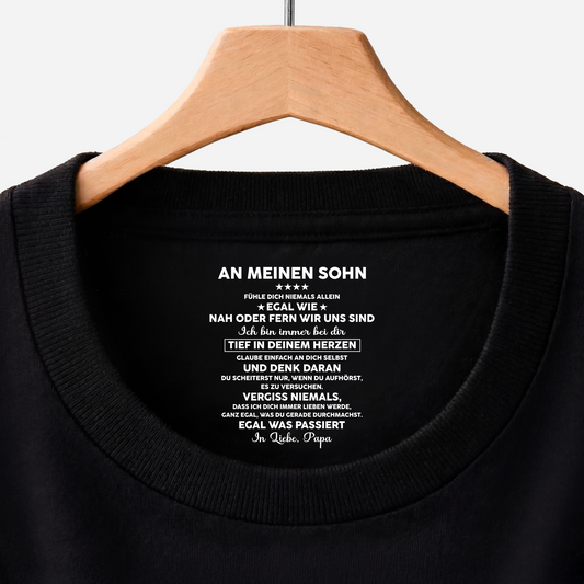 8962AGE1 ich bin immer bei dir tief in deinem herzen personalisiertes geschenk  schwarzes t shirt nackenlabel drucken sohn tochter manner frauen 8962aatebb