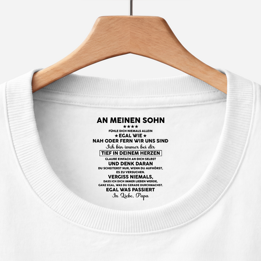 8962AGE1 ich bin immer bei dir tief in deinem herzen personalisiertes geschenk  weisses t shirt nackenlabel drucken sohn tochter manner frauen 8962aatebb