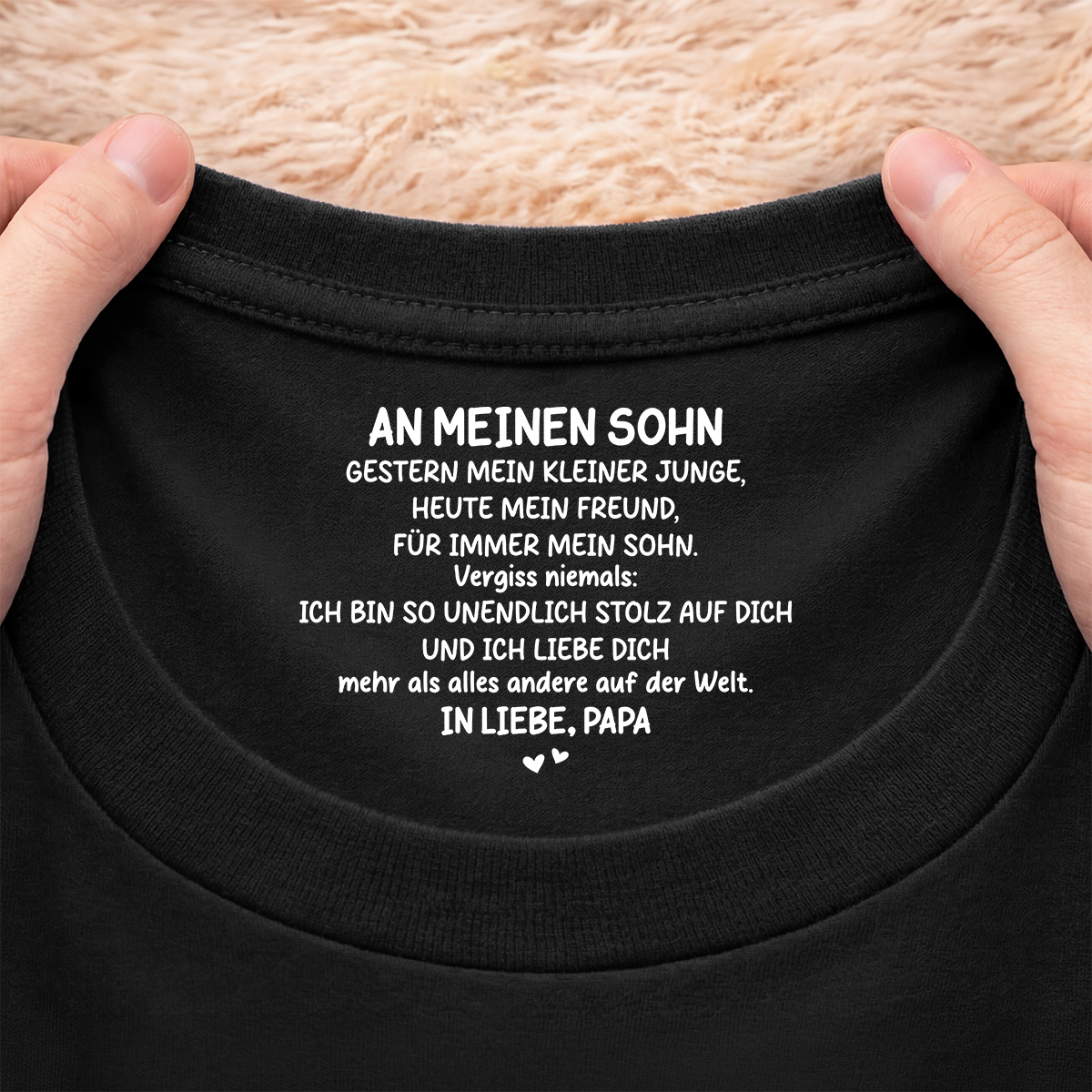 8969AGE2 ich liebe dich mehr als alles andere auf der welt personalisiertes geschenk  schwarzes t shirt nackenlabel drucken sohn tochter manner frauen 8969aaccca