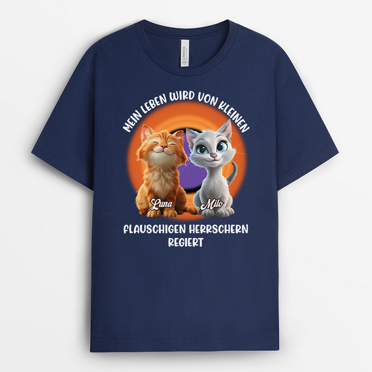 8986AGE1 mein leben wird von kleinen flauschigen herrschern regiert katzen t shirt personalisiert 8986aaqpd