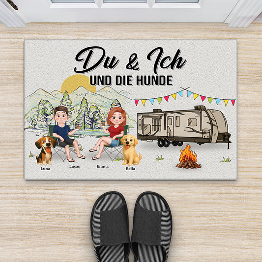 8998DGE1 du  ich und die hunde personalisierte paar geschenke  fussmatte camping 8998d3d1c