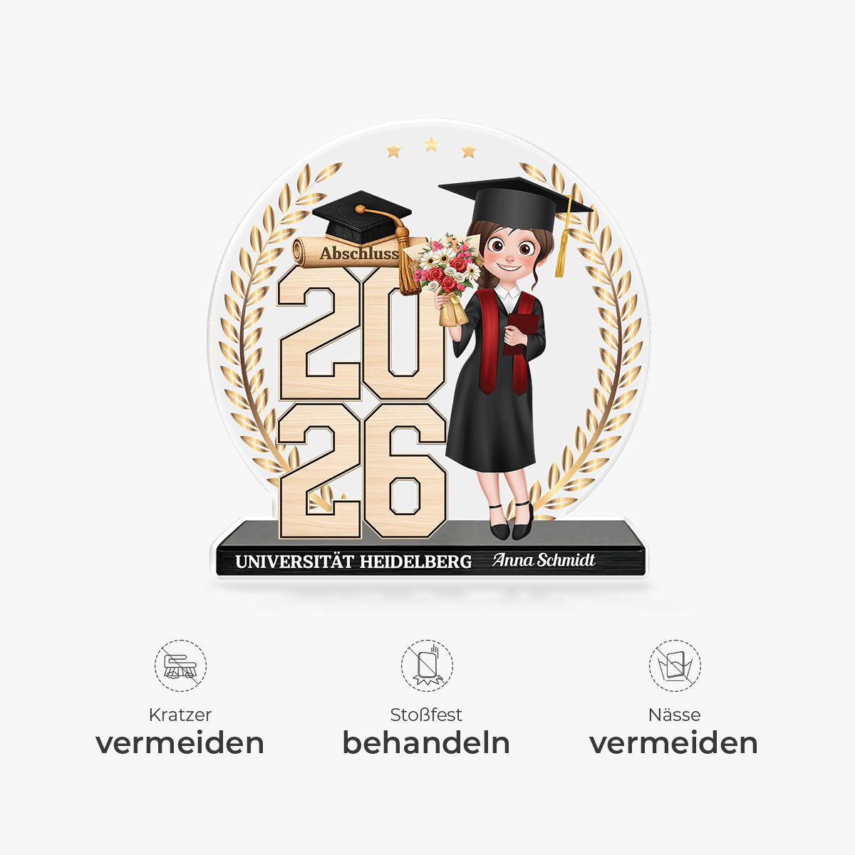 9000AGE4 abschluss personalisiertes geschenk  acryl aufsteller 9000aradas