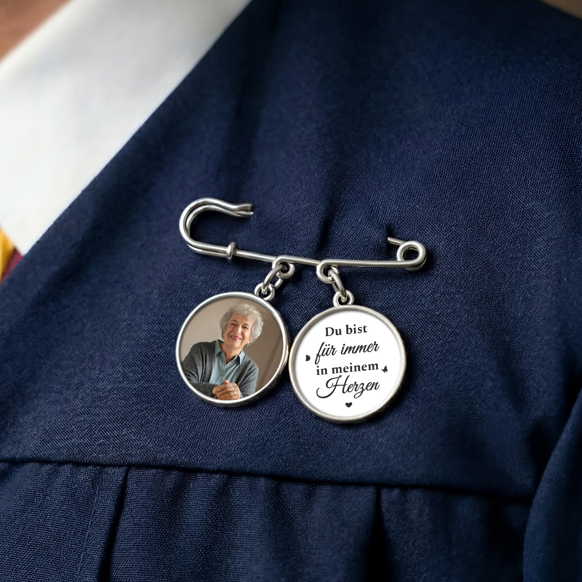 9006AGE2 ich gehe heute und jeden tag an deiner seite personalisierte geschenke abschluss  anstecknadel charms mit foto 9006ajapas