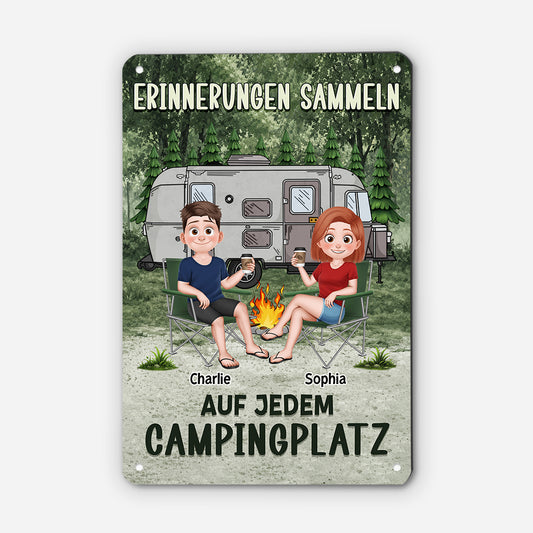 9032EGE1 erinnerungen sammeln auf jedem campingplatz personalisierte camping geschenke_  schild paar 9032etpmg
