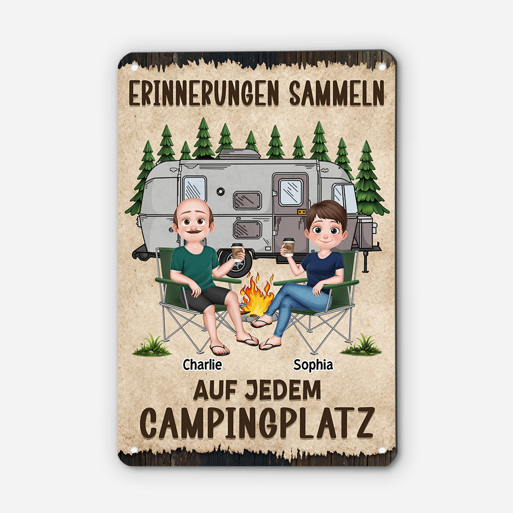 9032EGE2 erinnerungen sammeln auf jedem campingplatz personalisierte camping geschenke_  schild paar 9032etpmg