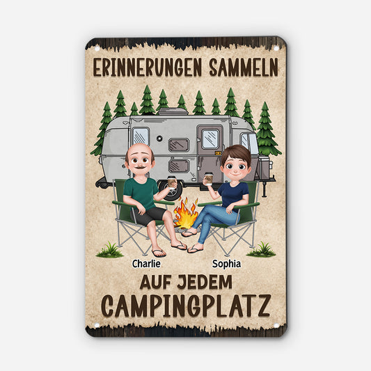 9032EGE2 erinnerungen sammeln auf jedem campingplatz personalisierte camping geschenke_  schild paar 9032etpmg