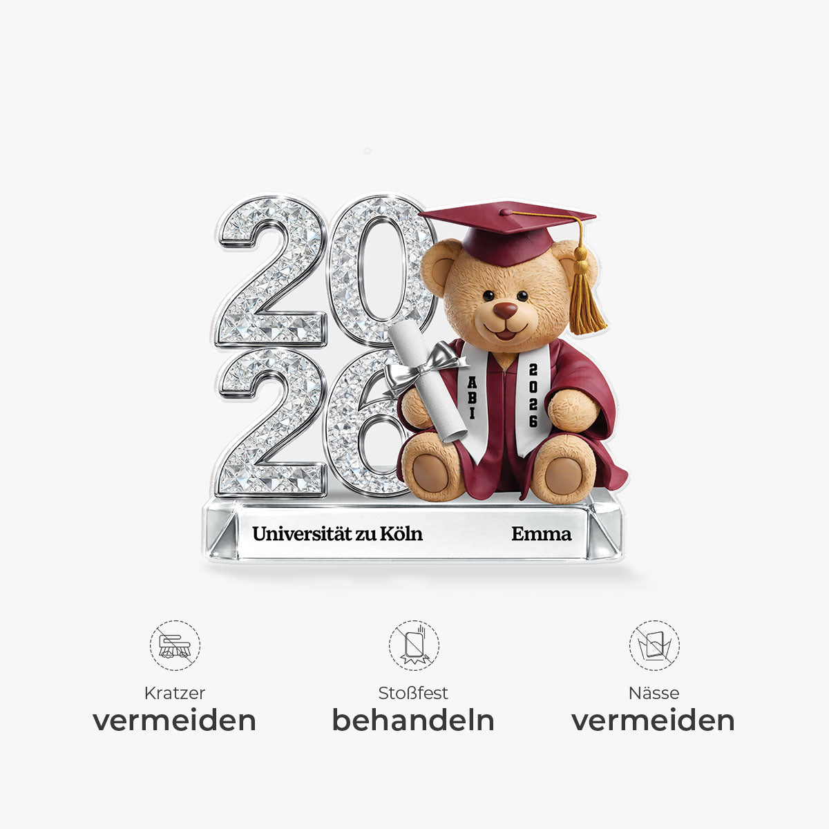 9061AGE1 abschluss teddybar personalisiertes geschenk  acryl aufsteller frauen  manner 9061ar6vta_3