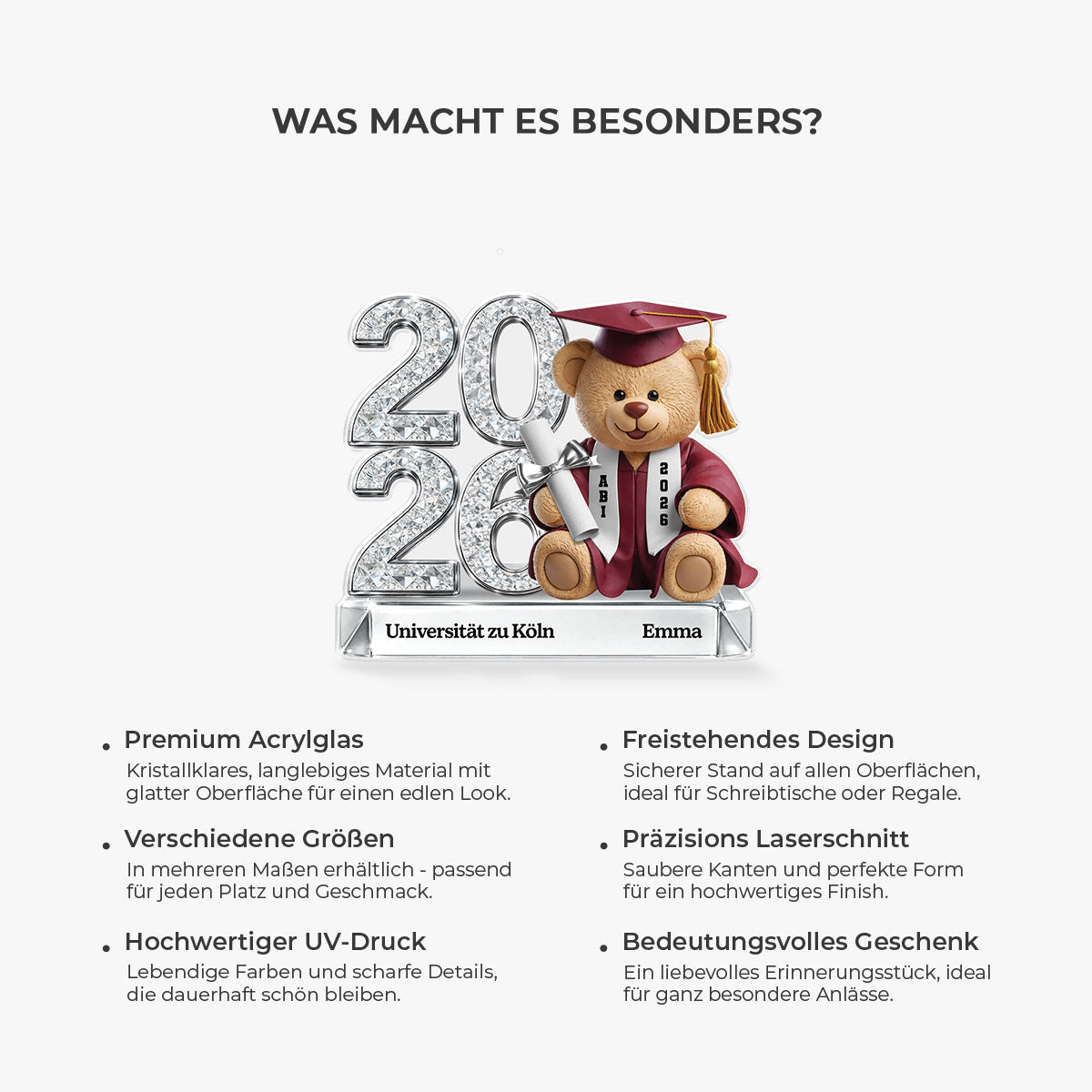 9061AGE1 abschluss teddybar personalisiertes geschenk  acryl aufsteller frauen  manner 9061ar6vta_4