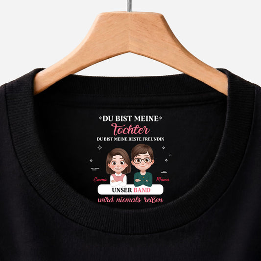 9068AGE1 unser band wird niemals reissen personalisiertes geschenk  schwarzes t shirt nackenlabel drucken tochter sohn schwester bruder 9068aa6fsa