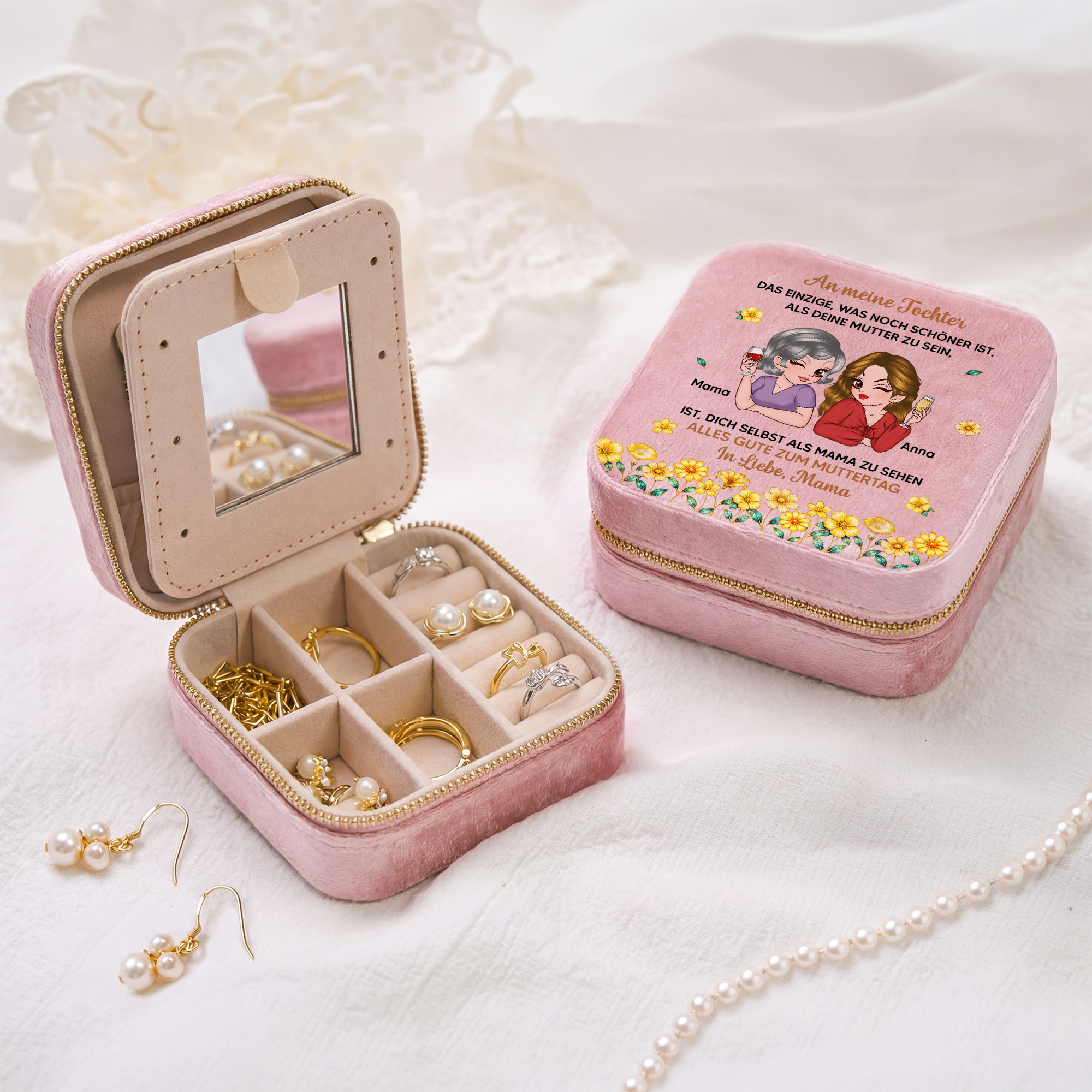 9071AGE2 meine tochter wird mutter spruche personalisierte geschenke tochter  schmuckkastchen samt 9071aj6fwa