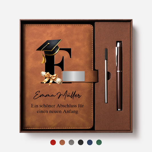 9077MGE1 abschluss personalisiertes geschenk  notizbuch mit stift 9077mo7ms
