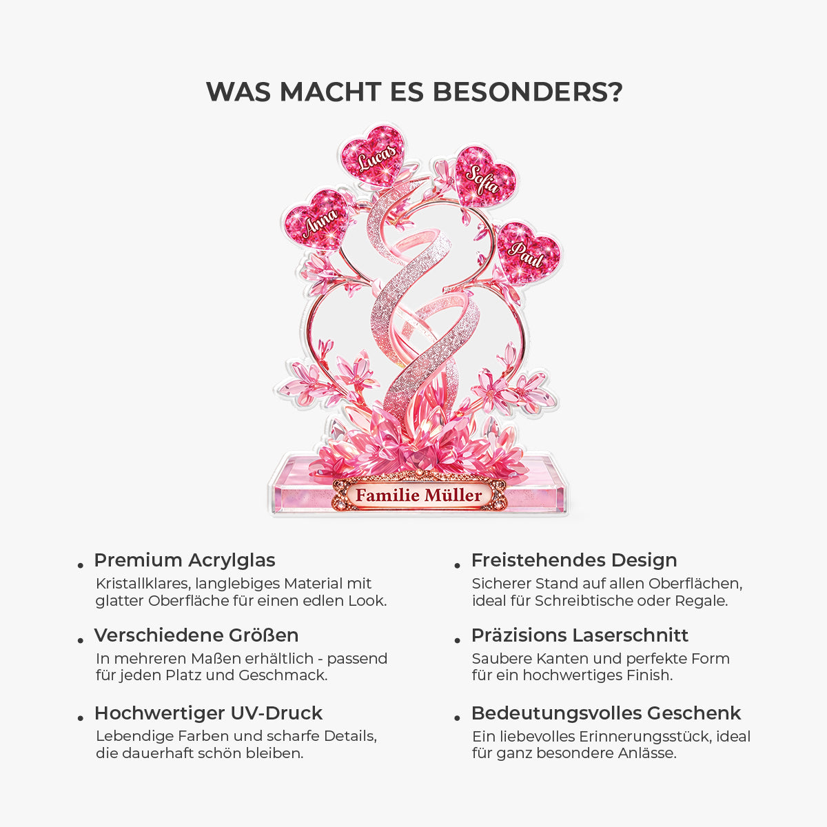 9081AGE5 3d druck effekt familie personalisiertes geschenk  acryl aufsteller 9081ar8pci
