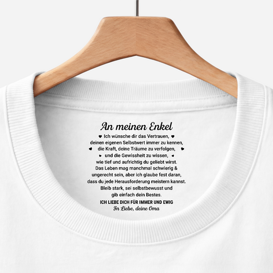 9093AGE1 ich liebe dich fur immer und ewig personalisiertes geschenk  weisses t shirt nackenlabel drucken sohn tochter 9093aa8ema
