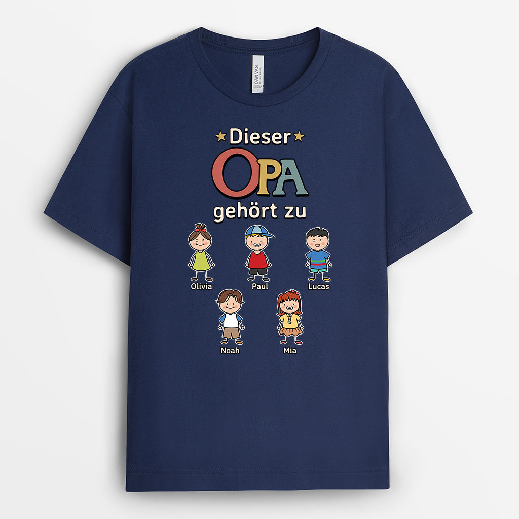 9113AGE2 diese oma gehort zu personalisiertes geschenk  opa oma t shirt strichmann 9113a3koa
