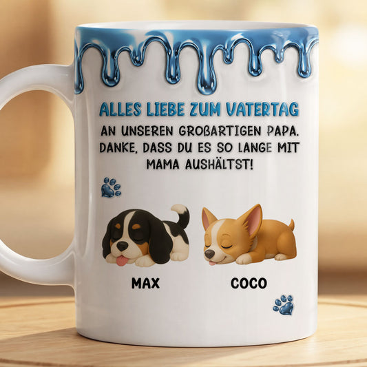 9124MGE2 3d druck effekt alles liebe zum muttertag vatertag personalisiertes hunde geschenk  tasse braun 9124maysc
