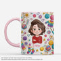9132MGE1 3d druck effekt wolle regenbogen farbverlauf personalisierte geschenke fur frauen  tasse cartoon 9132m6esa