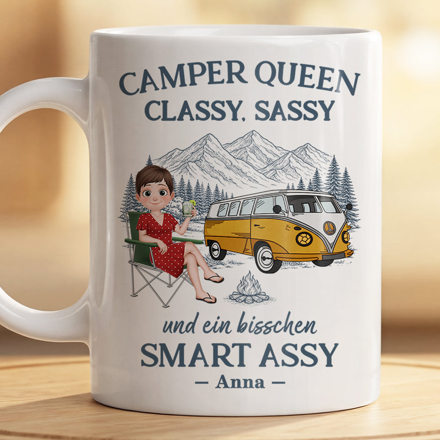 9133MGE2 camper queen personalisiert_e geschenke fur frauen  camping tasse 9133mtlca