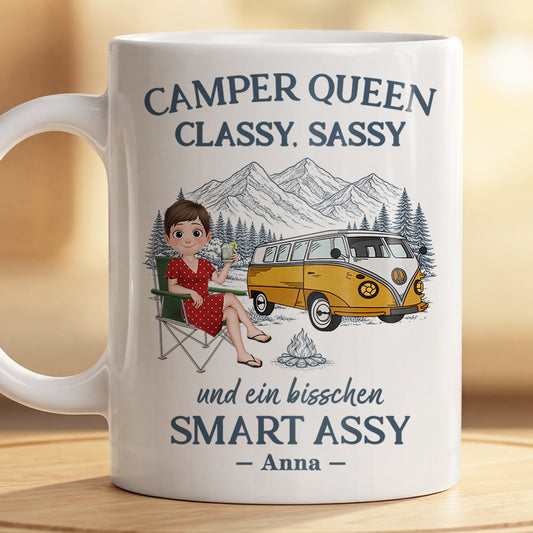 9133MGE2 camper queen personalisiert_e geschenke fur frauen  camping tasse 9133mtlca