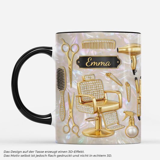 9142MGE1 3d druck effekt friseurbedarf fur salon personalisiertes geschenk  tasse perlmutt 9142msdlb