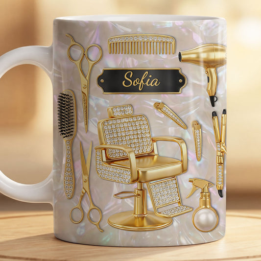 9142MGE2 3d druck effekt friseurbedarf fur salon personalisiertes geschenk  tasse perlmutt 9142msdlb