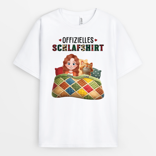 9171AGE1 3d druck effekt offizielles schlafshirt katze personalisierte geschenke katze  t shirt 9171a8h5d