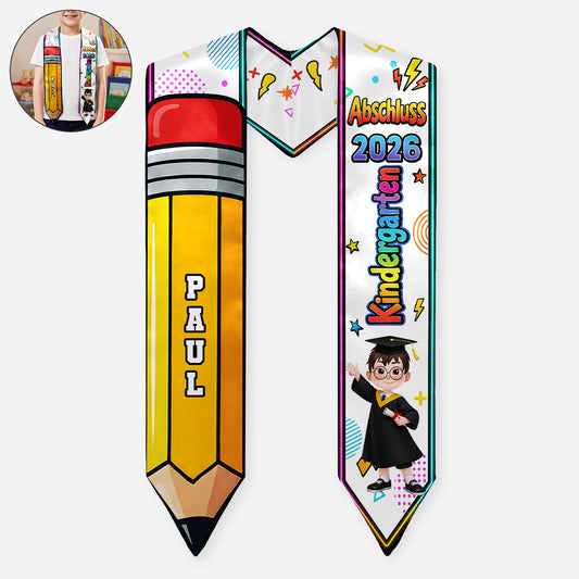 9193AGE1 kindergarten abschlussfeier bleistift personalisierte geschenke kinder  kindergarten abschluss stola 9193abadrs