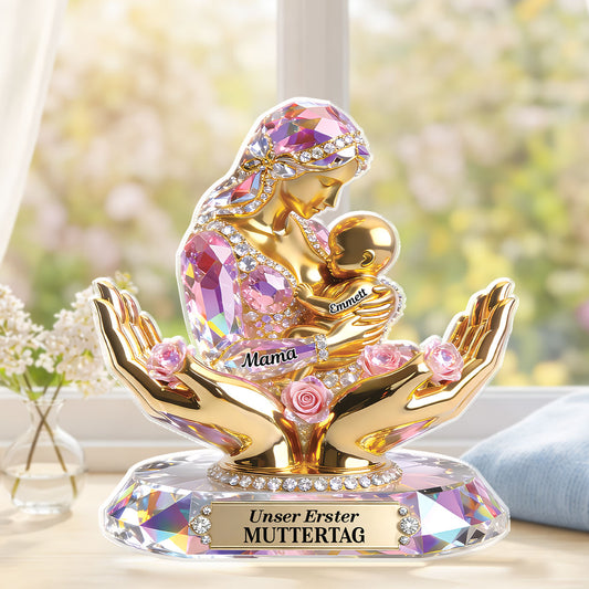 9201AGE1 unser erster muttertag personalisiertes geschenk fur frischgebackene mama  acryl aufsteller 9201arapla