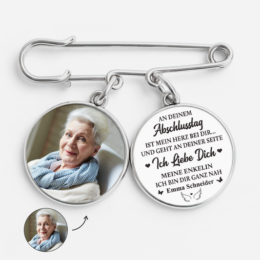 9211AGE1 an deinem abschlusstag ist mein herz bei dir personalisiertes geschenk  anstecknadel charms mit foto frauen manner abschluss zur erinnerung 9211aj6dpa