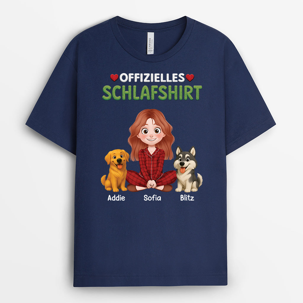 9229AGE2 offizielles schlafshirt hund personalisiertes hunde geschenk  t shirt herzen 9229a3dmc